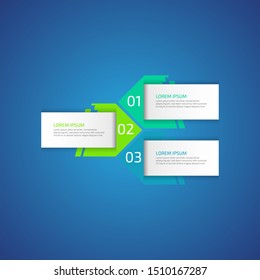 3 options business data process chart slide template. Workflow, visualization, design. Creative concept for infographic, presentation, report. For topics like research, strategy, consulting. Eps10.