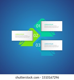 3 options business data process chart slide template. Workflow, visualization, design. Creative concept for infographic, presentation, report. For topics like research, strategy, consulting. Eps10.