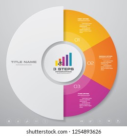 3 options cycle presentation infographics template. EPS 10.	