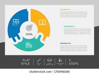 Vector Infographics Circle Puzzle Template Chart Stock Vector (Royalty ...