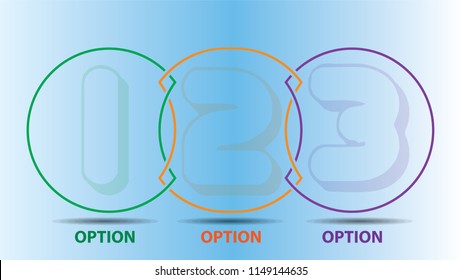 3 options, groups or types Infographic template. Linked circle style infographic design.Can be used for business Presentation or banner.Can edit your own texts in spaces provided in infographic.Vector