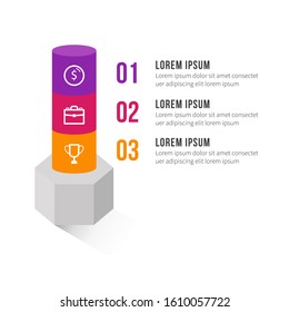 3 options infographic for business with icons