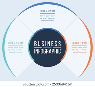 3 Options Infographic circle design 3 Options, objects, elements or steps information business infographic template