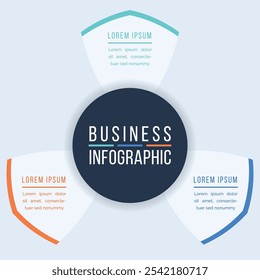 3 Opções Infográfico círculo design 3 etapas, objetos, elementos ou opções informações business infographic modelo