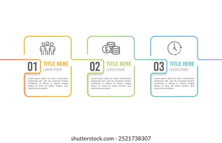 3 Options Infographic line design. Business presentation, Development, Planning and Strategy. Vector illustration.