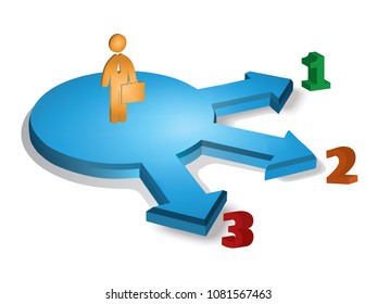 3 Options Infographic Template. 3D Circular shape infographic style design. Can be used for Presentation or information banner. Can edit your own texts in spaces provided in the infographic. Vector