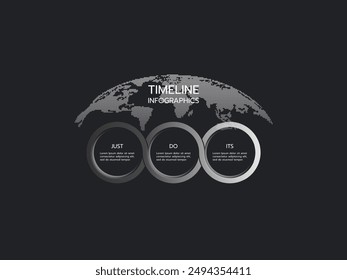 3 Opciones infografía Plantilla, concepto mapa del mundo infografía.