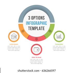 3 Options infographic template with line icons for prsentations, reports, brochures etc, can be used as steps, workflow, process, vector eps10 illustration