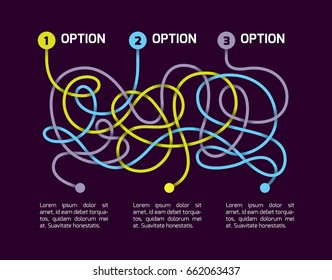 3 options maze inforgraphic. Abstract vector illustrarion