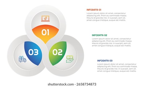 3 Opciones o pasos Elemento de infografía para presentaciones, informes y Web