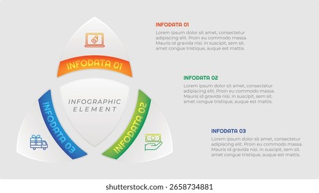 3 Opciones o pasos Elemento de infografía para presentaciones, informes y Web