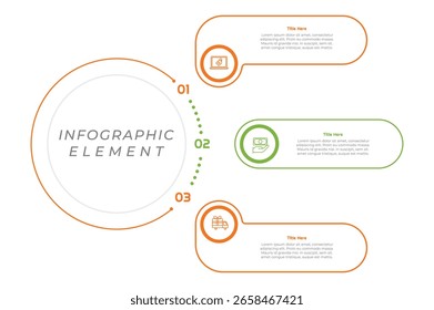3 Options or Steps Outline Infographic Element for presentations, reports, and web