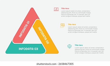 3 Opciones o Pasos Triángulo Infografía Elemento con Estilo Plano para presentaciones, informes y Web