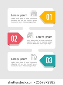 3 Options Vertical Infographic Grow to Success. Presentation, Banner, Brochure ,Brochure and Strategy. Vector Illustration.