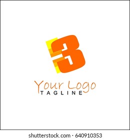 3 orange logo. Production house brand identity. Abstract gradation colorful design.