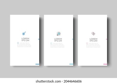 3 page Flyer infographics Partition color gradient chart origami paper color info-graphic template for diagram presentation chart and business concept with element options