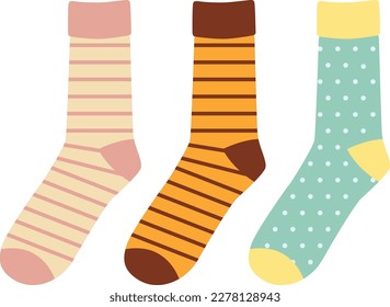 3 pairs of socks for women. This is an illustration of clothes.