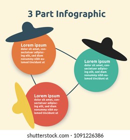 3 part circle infographic vector