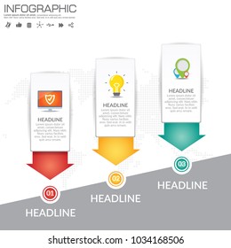 3 Parts infographic design vector and marketing icons can be used for workflow layout, diagram, report, web design. Business concept with options, steps or processes.