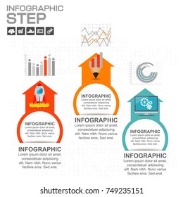 3 Parts infographic design vector and marketing icons can be used for workflow layout, diagram, report, web design. Business concept with options, steps or processes.