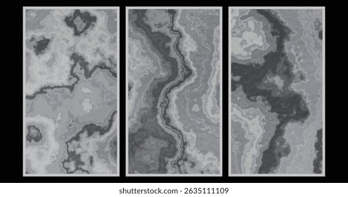 3 path illustrations Close up of black marble textured background with the black back drop.