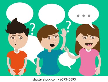 3 people, boys and a girl ask and answers questions to solving a problem