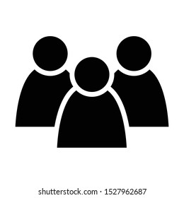 3 people icon. Group of persons. Simplified human pictogram. Modern simple flat vector icon.