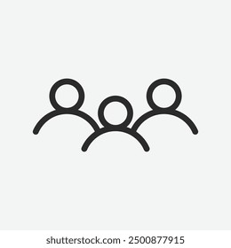 3 Personen-Symbol. 3 Personen einzeln auf weißem Hintergrund. 3 Personen, Vektorgrafik. Unterschreiben. Symbol. Schaltfläche. Element. Silhouette. Logo. Web