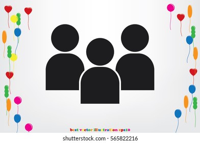 3 people icon vector illustration.