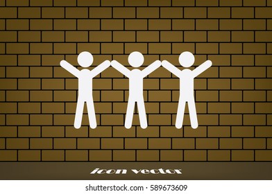 3 people icon, vector illustration eps10.