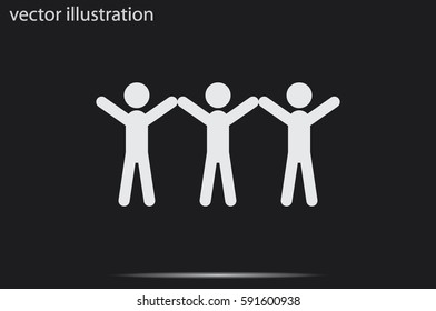 3 people icon, vector illustration eps10.