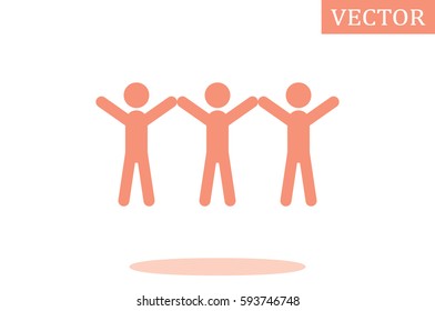 3 people icon, vector illustration.