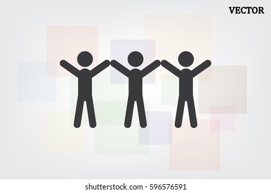 3 people icon, vector illustration eps10.