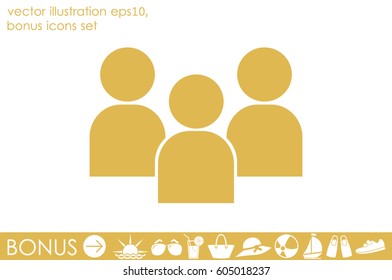 3 people icon, vector illustration eps10.