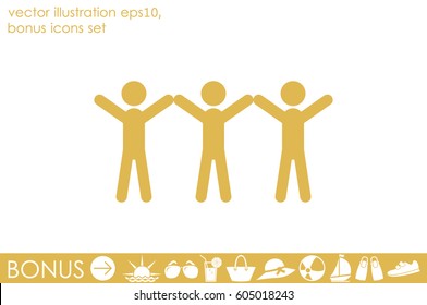 3 people icon, vector illustration eps10.