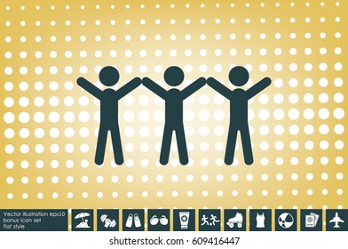 3 people icon, vector illustration eps10.