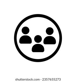 3 people line icon. Multi user, group, service concept. Vector illustration. EPS 10.