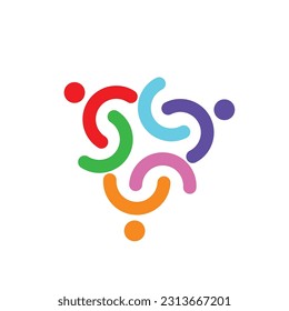 3 People togetherness and community concept logo abstract vector illustration eps