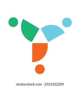3 People togetherness and community concept logo abstract vector illustration eps