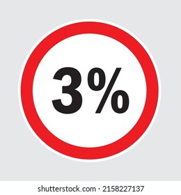3% de descuento en fondo gris, oferta especial 3% de descuento, venta hasta 3% de descuento, gran oferta, venta, etiqueta de oferta especial, etiqueta, etiqueta, cartel, publicidad, oferta icono