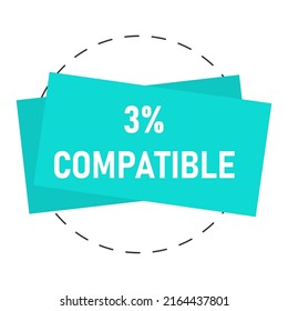 3% percentage compatible vector art illustration sign symbol - flat art illustration with fantastic looking font and blue colorshape isolated on white background