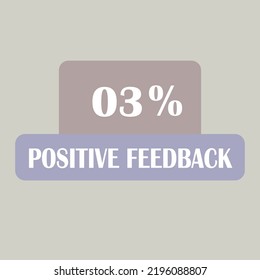 3 % percentage of positive reviews, vector art illustration of the label sign