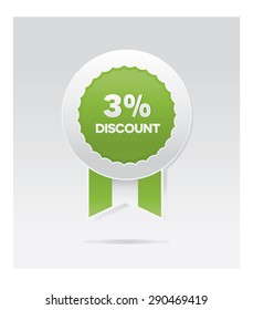 3 percents vector discount badge 