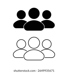 3 Person Team of employees symbol vector illustration. Avatar icon for website or app Transparent PNG.