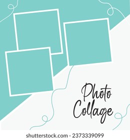 3 photo collage template. vector illustration, new collections