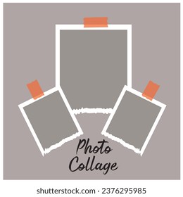 3 photo collage template. vector illustration, new collections