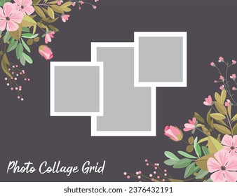 3 photo collage template. vector illustration, new collections