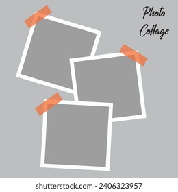 3 Bild-Collage-Vorlage. Vektorgrafik, neue Sammlungen