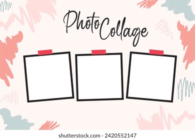 3 photo collage template. vector illustration, new collections