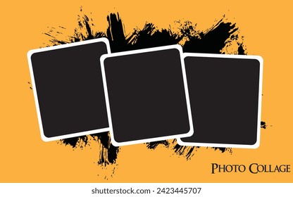 3 photo collage template. vector illustration, new collections